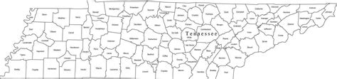 Black And White Tennessee Digital Map With Counties Map Resources