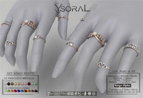 Second Life Marketplace Ysoral Luxe Set Rings Anelise Lady