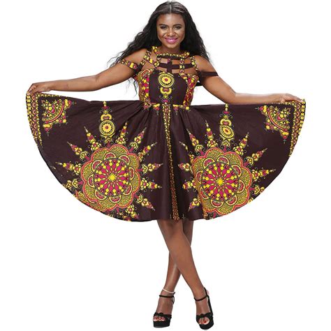Buy Shenbolen African Dresses For Women Dashiki Traditional Clothes Print Wax