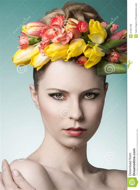 Beauty Spring Female Portrait Stock Photo Image Of Attractive Lady
