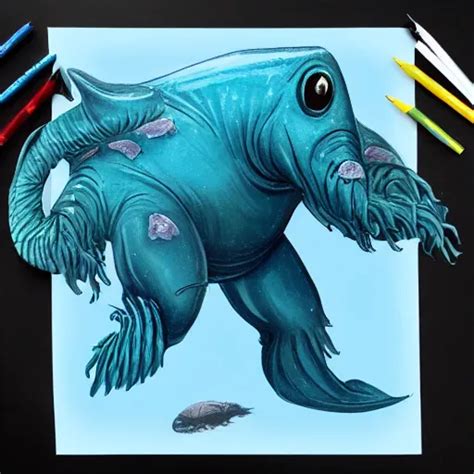 Ocean Giant Creature Bloop Concept Art Stable Diffusion Openart