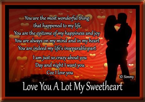 Love You A Lot My Sweetheart Free Romance Day Ecards Greeting Cards