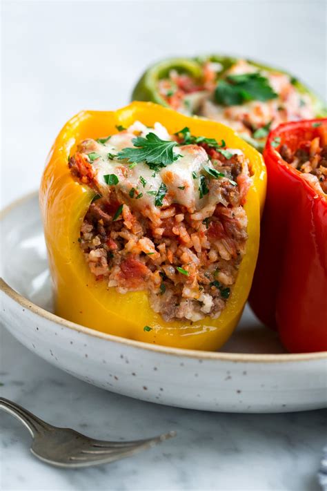 easy stuffed bell peppers with ground beef no rice beef poster