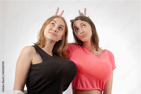 Girls With Big Breast Stock Photo Adobe Stock