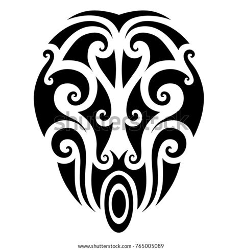 maori face mask abstract vector isolated stock vector royalty free 765005089
