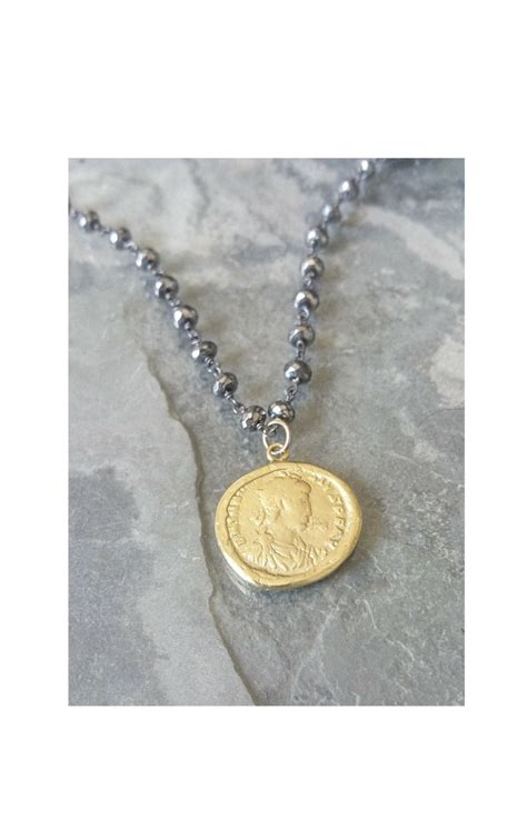 Coin Necklace Mixed Metal Coin Necklace Mixed Metal Silver And Gold