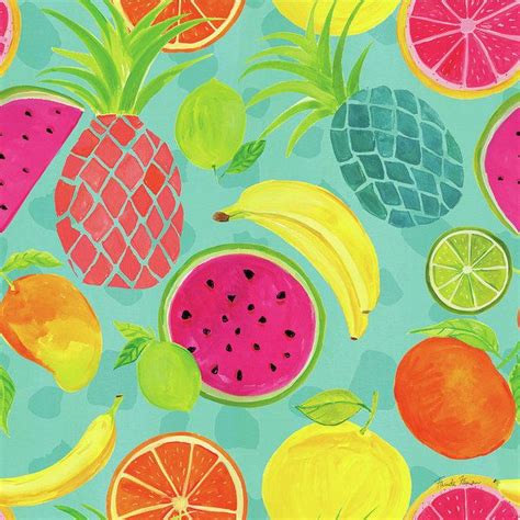 Tutti Frutti Pattern Iiib Poster By Farida Zaman Canvas Prints
