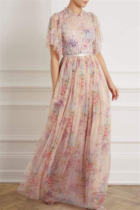 Floral Diamond Bodice Maxi Dress
