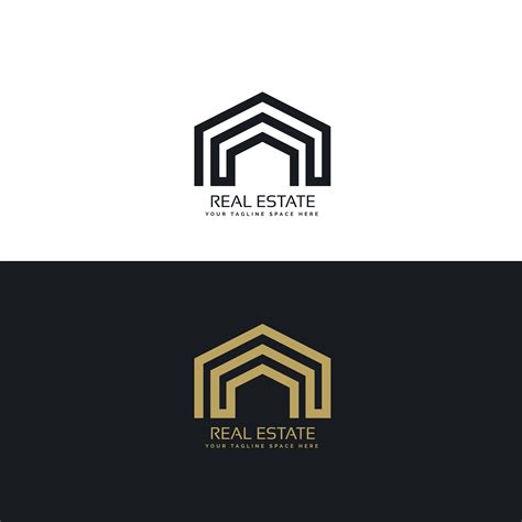 Minimal Line Real Estate Logo Design Concept Download Free Vector Art