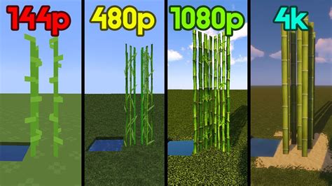 Minecraft 144p Vs 240p Vs 360p Vs 480p Vs 720p Vs 1080p Vs 4k Youtube