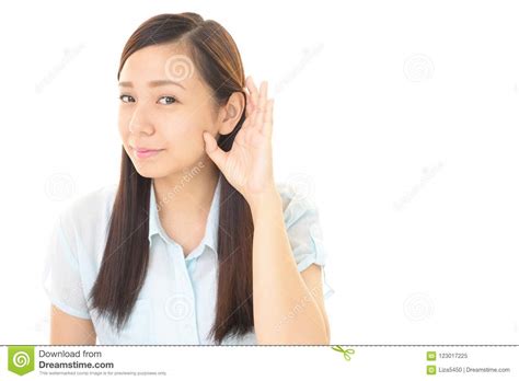 Woman Listen Carefully Stock Image Image Of Hear Hair 123017225