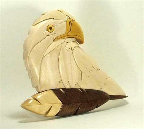 Eagle Intarsia Style Wood Art Made From Four Different Etsy Parts Of