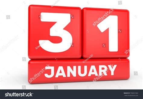 January 31 Calendar On White Background Stock Illustration 750651562