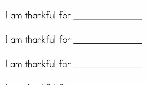 i am thankful worksheets