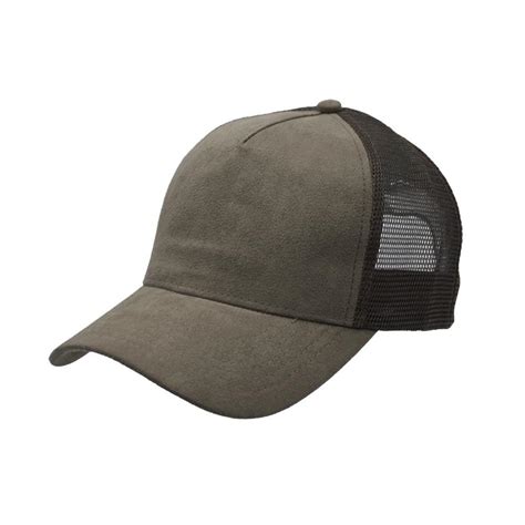 Suede 5 Panel Classic Trucker Cap With Plastic Adjuster Headwear