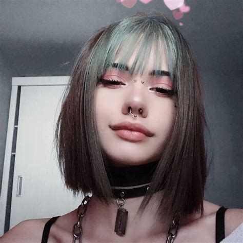 Egirl Bangs Dyed Bangs Dyed Hair E Girl Hairstyles Short Hairstyles For Women Grunge Style