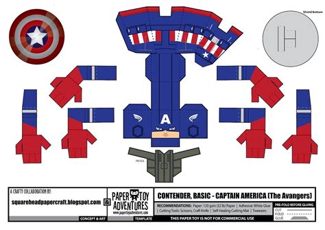 Captain America The Avengers Movie Version Papercraft Paper Crafts