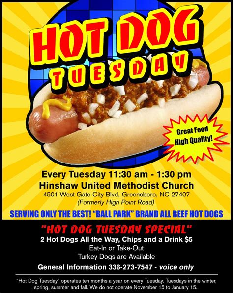 Hot Dog Tuesday At Hinshaw United Methodist Church Greensboro Nc
