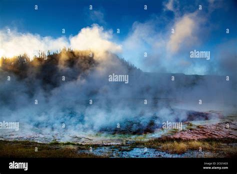 Yellowstones Geysers And Thermal Vents Stock Photo Alamy