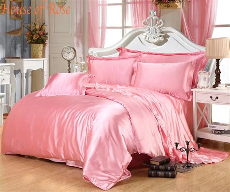 Aliexpress Com Buy Luxury Light Pink Silk Bedding Sets Chinese Silk Duvet Covers Sets Satin
