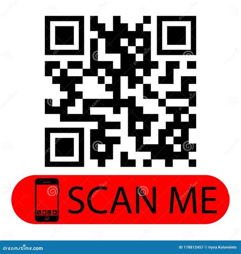 Qr Code Symbol Minimal Qr Code Scan Badge With The Text Stock