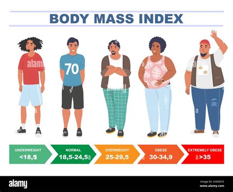 Body Mass Index Chart Height An Weight Infographic Stock Vector My