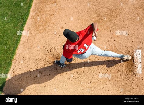 A Baseball Pitcher Throwing A Pitch With Copy Space Stock Photo Alamy