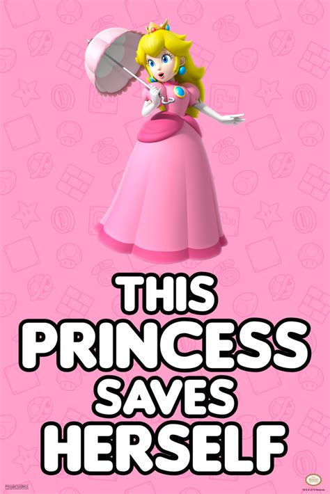 This Princess Saves Herself Peach Mario Bros Nintendo Poster Poster