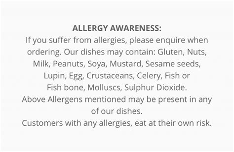 Allergy Disclaimers Allergen Dad