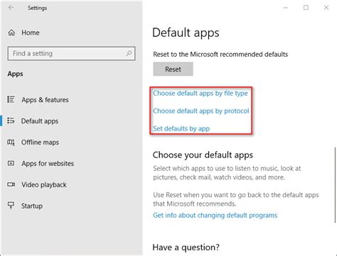 How To Set Default Programsapps In Windows 10