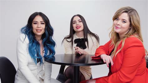 Watch Pll The Perfectionists Cast Members Sasha Pieterse Sofia Carson And Janel Parrish