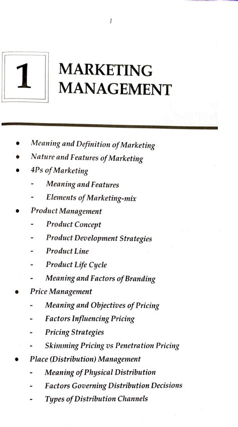 Unit 1 Marketing Management · · ·· 1 Marketing Management