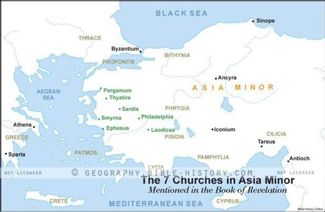 Revelation 7 Churches Asia Minor Basic Map Hi Res Download 1 Year
