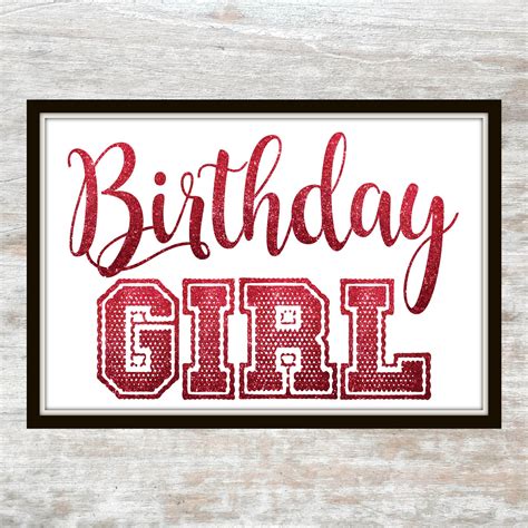 Birthday Girl Printable - Happy Birthday Printable - Birthday Printable - Red Birthday Printable ...