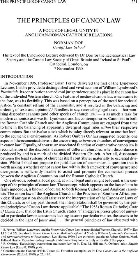 The Principles Of Canon Law Ecclesiastical Law Journal Cambridge Core