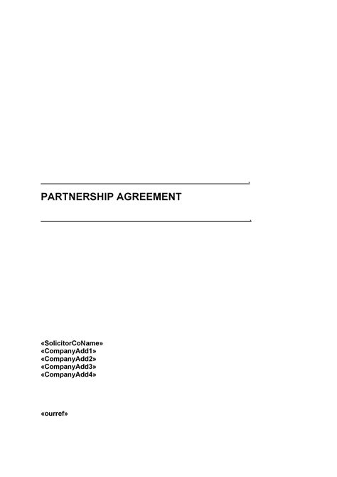 40 Free Partnership Agreement Templates Business General