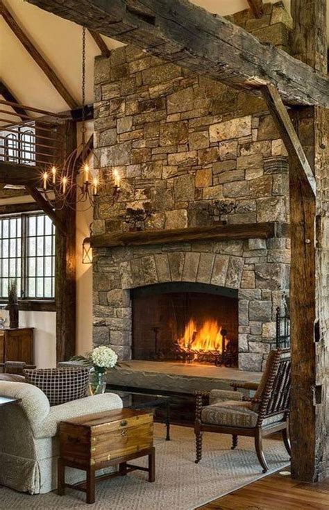 Idea By Victorias Garden On Lodge Style Rustic Farmhouse Fireplace