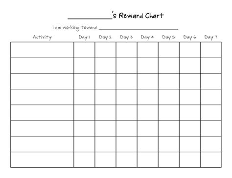 Printable Reward Chart Template Activity Shelter
