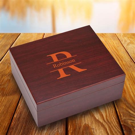 Personalized Custom Cigar Humidor Rosewood Antler Cigar Gifts Personalized Wedding