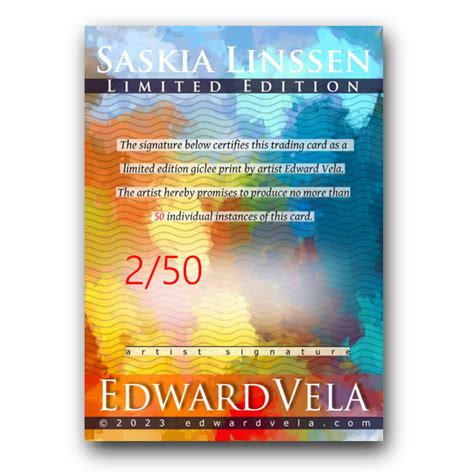 Saskia Linssen Art Card Limited 250 Edward Vela Signed Censored Ebay