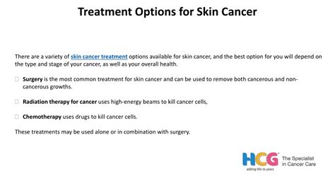 Ppt Treatment Options For Skin Cancer Powerpoint Presentation Free