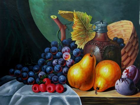 How to draw still life fruit. Fruits And Vase 1 - 24in X 18in,RAJEAR07_2418,Acrylic Colors,Fruit Basket,Still Life,Vase - Buy ...