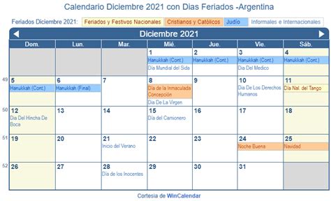 Calendario Diciembre 2021 Para Imprimir Argentina
