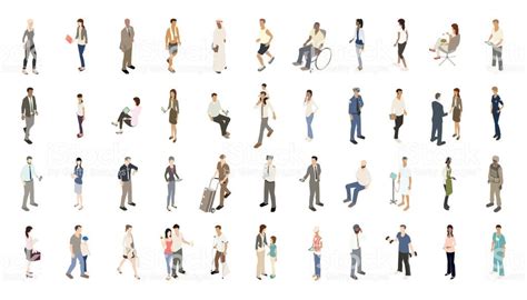 Isometric People Illustrations Include Men Women And Children