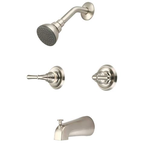 Olympia Faucets Elite 2 Handle 1 Spray Tub And Shower Faucet In Brushed