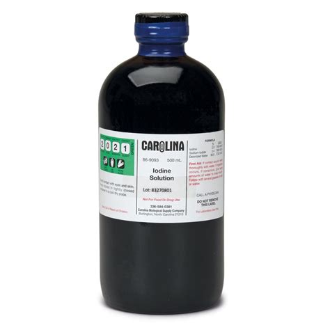 Iodine Solution 008 M 2 Aqueous Laboratory Grade 500 Ml