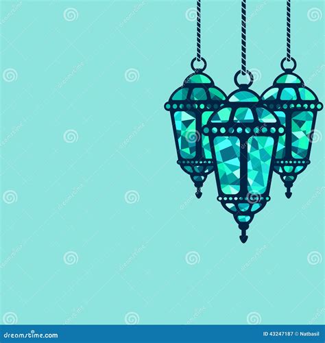 Ramadan Lantern Isolated Coloring Page For Kids Cartoon Vector
