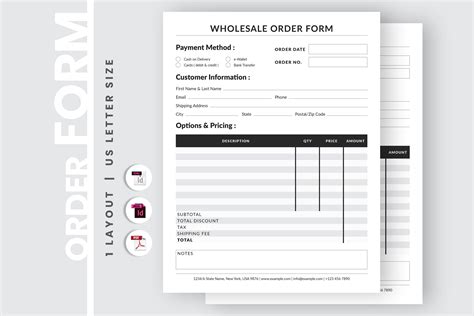 Editable Wholesale Order Form Template 351369 Printables Design
