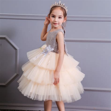 2019 Baby Girls Clothes Floral Princess Dress Wedding Kids Dresses For