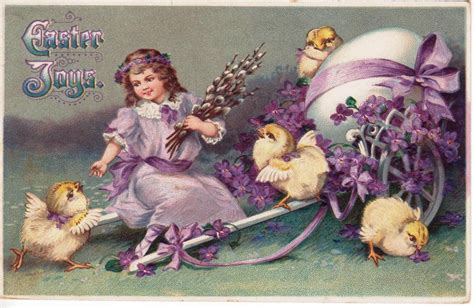 Maximum Embellishment Vintage Easter Postcards